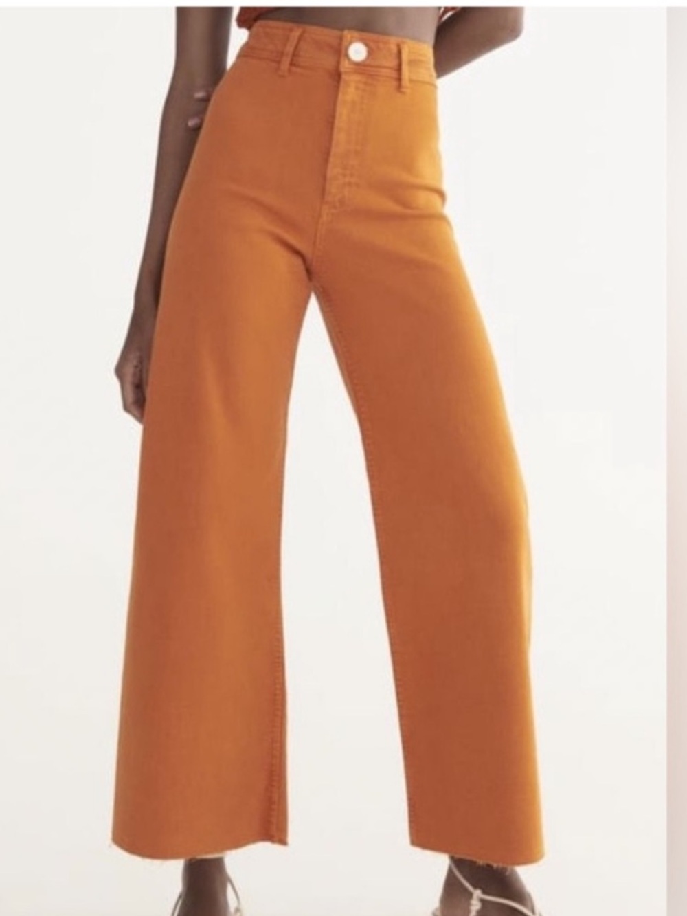 Zara Burnt Orange The Marine Straight Jeans